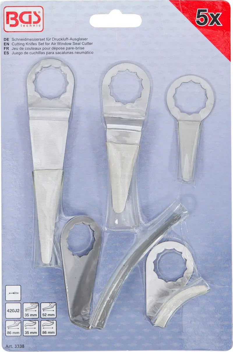 Sada řezných nožů pro řezačku AirWindow Seal Cutter pro BGS 3218, 9291 5 ks.