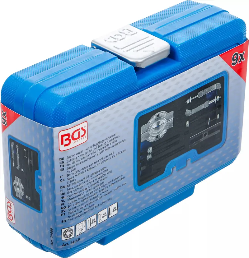 Sada dělicích nožů pro sestavy kuličkových ložisek 9 ks.