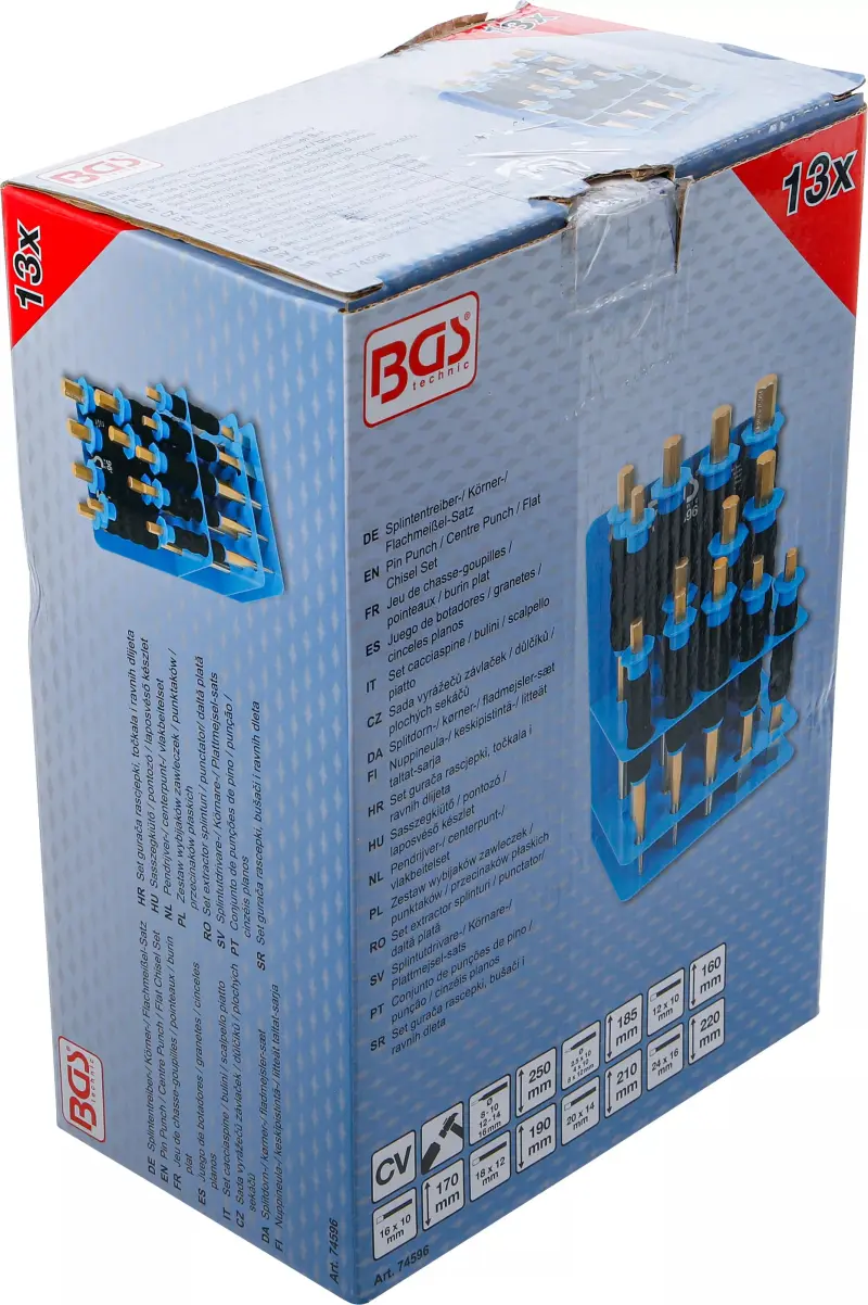 Sada šroubů / středových šroubů / plochých sekáčů s ochranou rukou 13 ks.