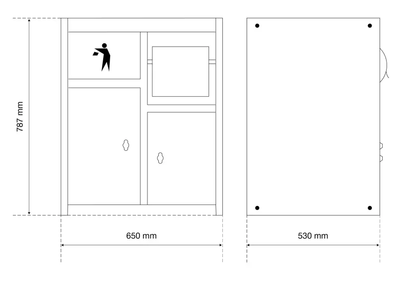 Spodní skříňka s držákem na papírové ručníky a modulem na odpadkový koš