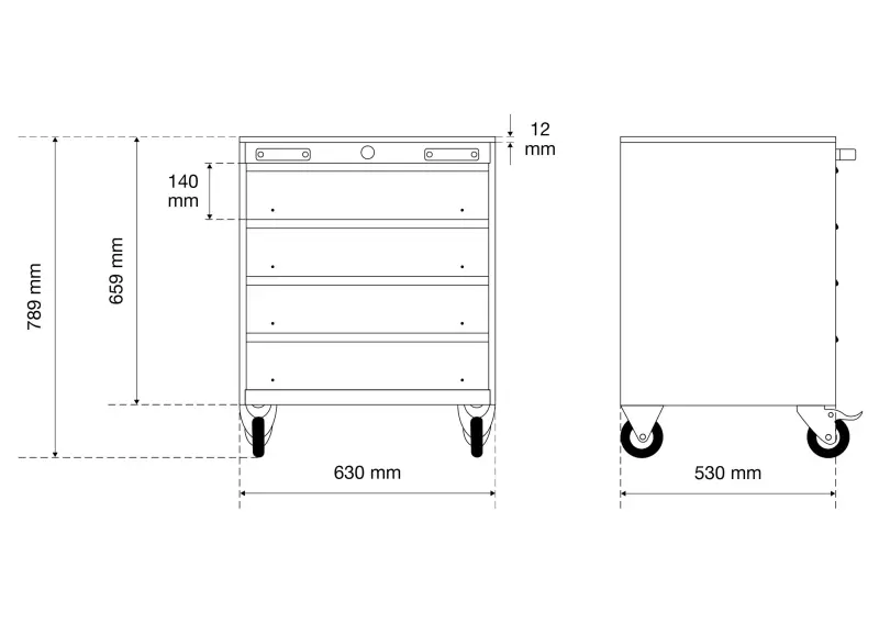 Spodní skříňka BGS 80220 se 4 zásuvkami, prázdná (BGS1080220), BGS1080220