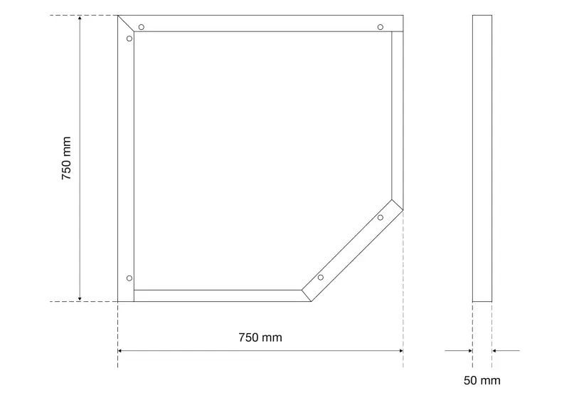 Spojovací rohový rám - spodní část BGS 80222. Výškově nastavitelný (BGS1080222), BGS1080222