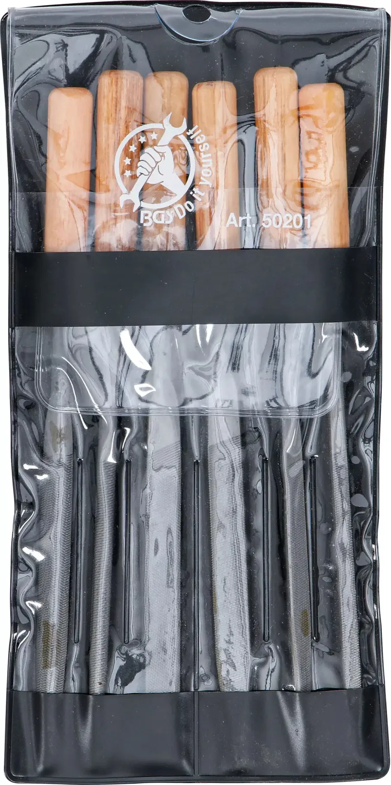 Klíčové pilníky Kraftmann 100 mm s dřevěnou násadou BGS 50201 (Sada 6 dílů) (BGS1050201), BGS1050201