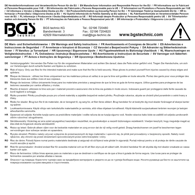Klíčové pilníky Kraftmann 100 mm s dřevěnou násadou BGS 50201 (Sada 6 dílů) (BGS1050201), BGS1050201