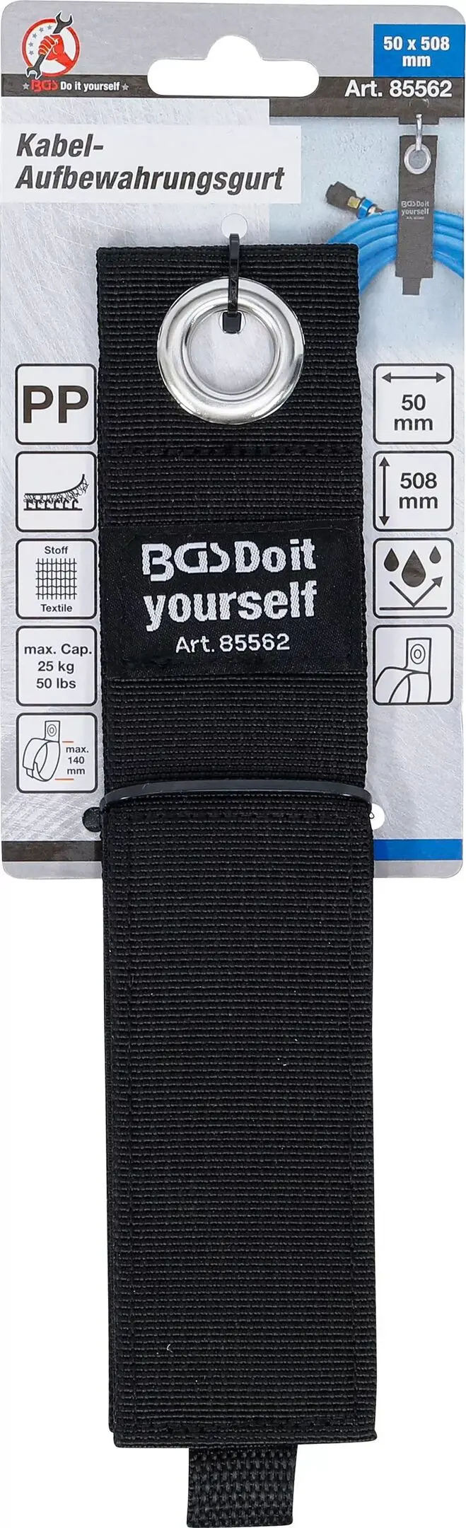 Nastavitelný pásek/organizér Kraftmann na kabely 50 x 508 mm BGS 85562 (BGS1085562), BGS1085562