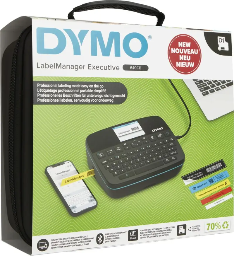 Popisovač DYMO LabelManager Executi 640CB s 3 ks popisovacích pásek (EDE97340015)