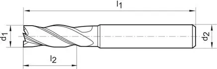 Stopková fréza Format, tvrdokov pr. 5,5 mm Z4, krátká, dle výrobní normy, TiAlN stopka HB (EDE11770550)
