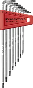 Zástrčné klíče T6-T25 SAFETY v plastovém držáku - 8 ks. PB Swiss Tools PB 411.BH 6-25 (EDE59090900)