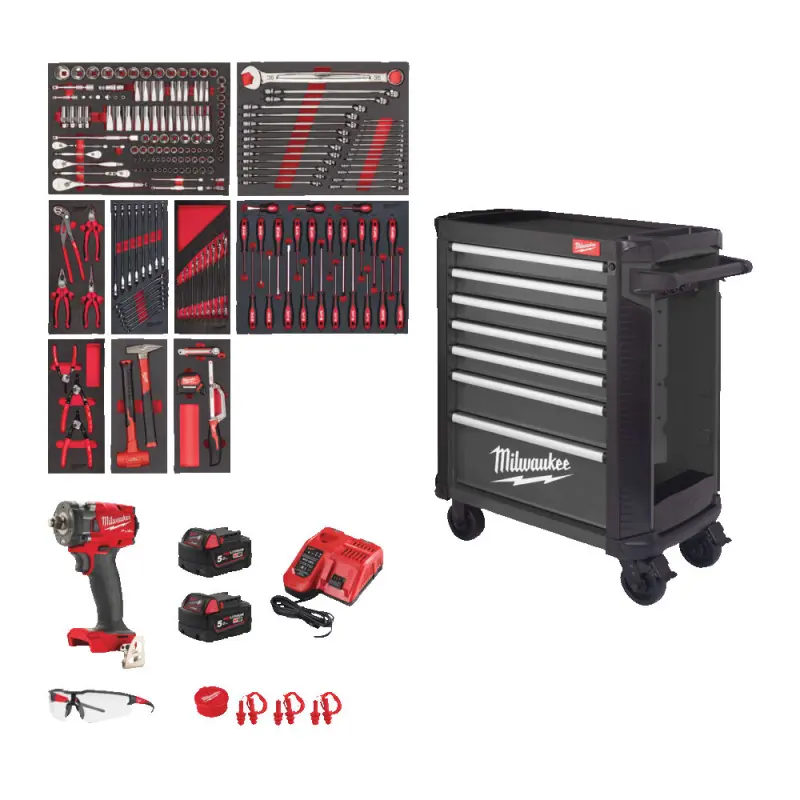 Dílenská skříň Milwaukee TOOLGUARD™ 78 cm, včetně sady nářadí – 246 dílů (MI4932500743)