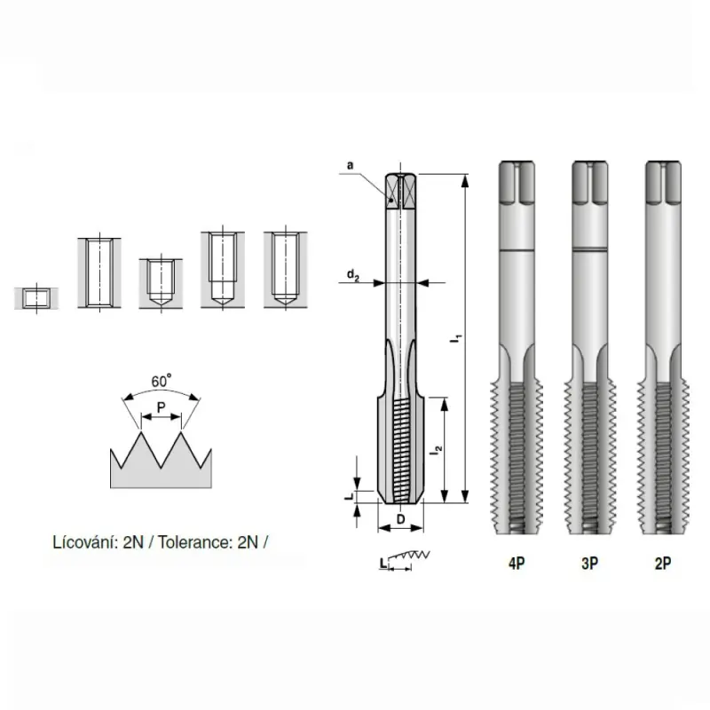 Sadový závitník Bučovice Tools M4 x 0,7 HSS dle ČSN 22 3010 (2N) (BU140 040)