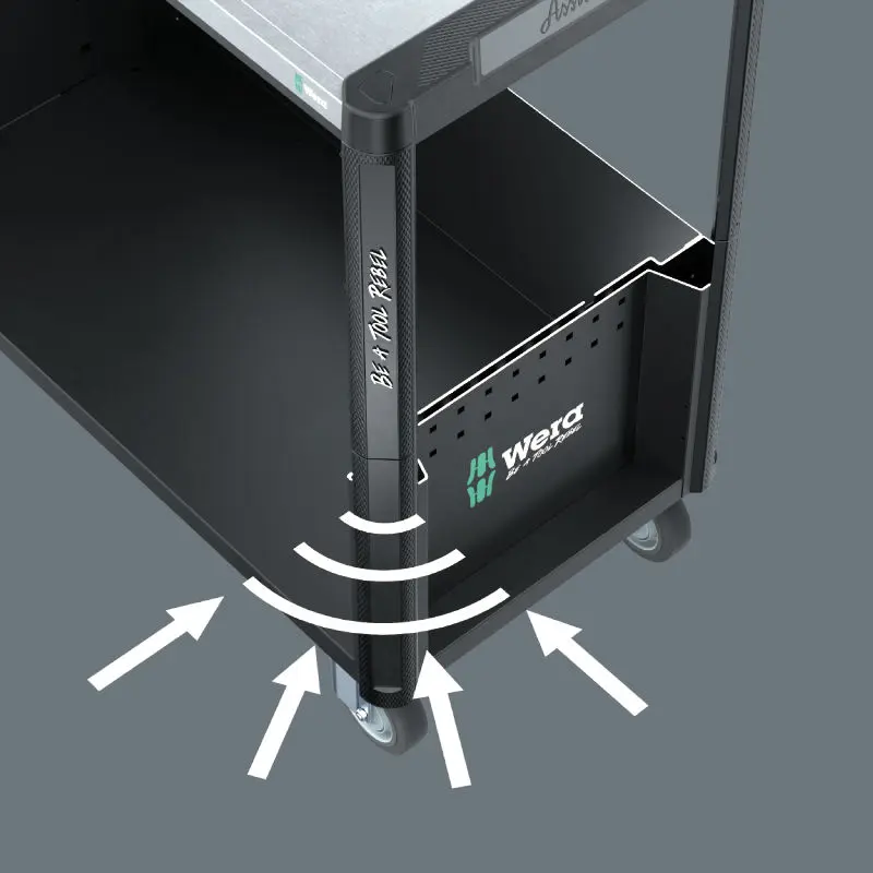 Wera 150131 Pojízdný dílenský vozík 9701 (7 zásuvek) Tool Rebel Nerez XXL 1 - 188 ks nářadí (W05150131001), W05150131001