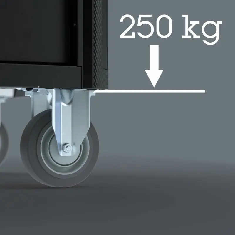 Wera 150132 Pojízdný dílenský vozík 9702 (7 zásuvek) Tool Rebel Nerez XXL 2 - 202 ks nářadí (W05150132001), W05150132001