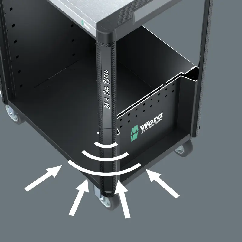 Wera 150136 Pojízdný dílenský vozík 9706 (7 zásuvek) Tool Rebel Nerez 2 - 191 ks nářadí (W05150136001), W05150136001