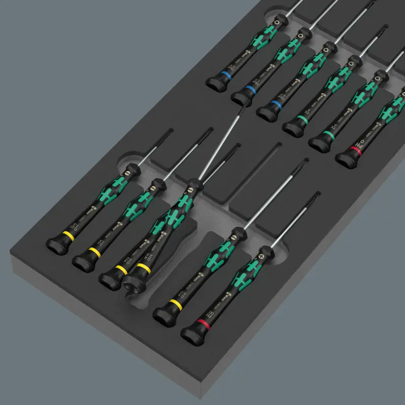 Wera 150107 Pěnová vložka 9716 Šroubováky pro elektroniku Kraftform Micro Set 2 - 13 ks (W05150107001), W05150107001