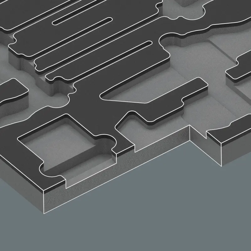 Wera 150160 Pěnová vložka 9760 Nářadí z nerezové oceli pro univerzální použití Sada 1 - 36 ks (W05150160001), W05150160001