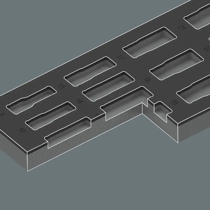 Wera 137317 Pěnová vložka 9828 Prázdná pro hlavice 3/8" 8790 B Impactor Deep Set 1 - 11 ks (W05137317001), W05137317001