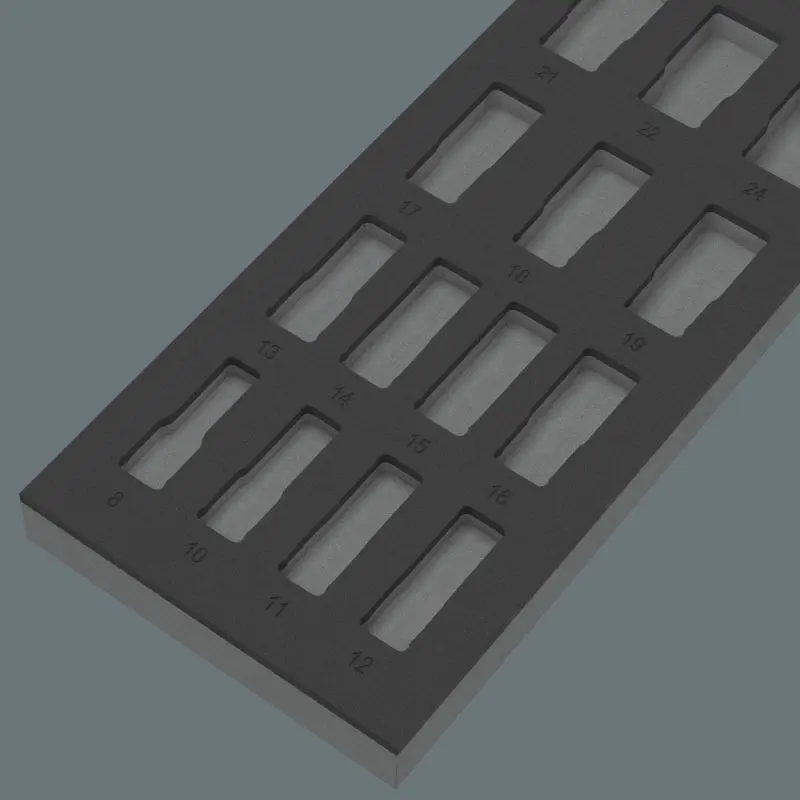 Wera 137317 Pěnová vložka 9828 Prázdná pro hlavice 3/8" 8790 B Impactor Deep Set 1 - 11 ks (W05137317001), W05137317001