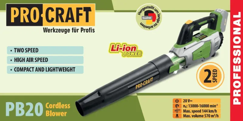 Aku fukár Procraft PB20 (bez batérie a nabíjačky) | PB20