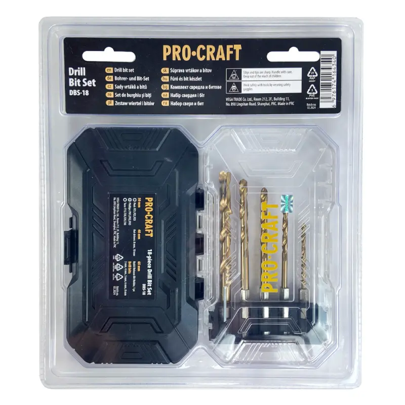 Súprava vrtákov a bitov Procraft DBS-18, S2 | DBS-18