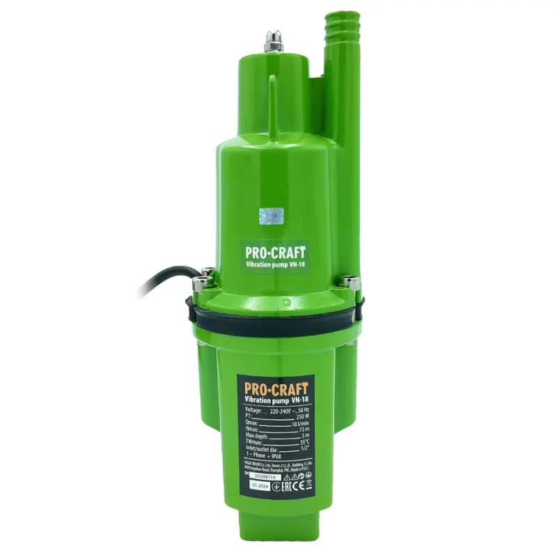 Vibračné čerpadlo Procraft VN-18 súprava s hadicou 15m 3/4" PR-4GH1915 | SVN-18