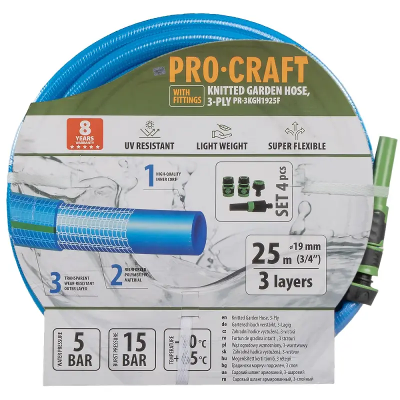Modrá záhradná hadica Procraft PR-3KGH1925F | PR-3KGH1925F