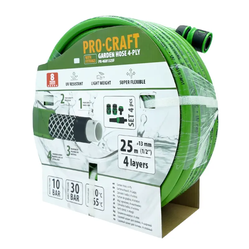 Zelená záhradná hadica Procraft PR-4GH1325F | PR-4GH1325F