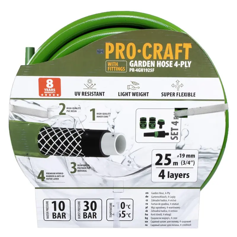 Zelená záhradnou hadicou Procraft PR-4GH1925F | PR-4GH1925F