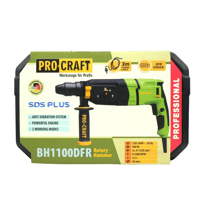 Kombinované vŕtacie a sekacie kladivo Procraft BH1100 DFR | BH1100DFR