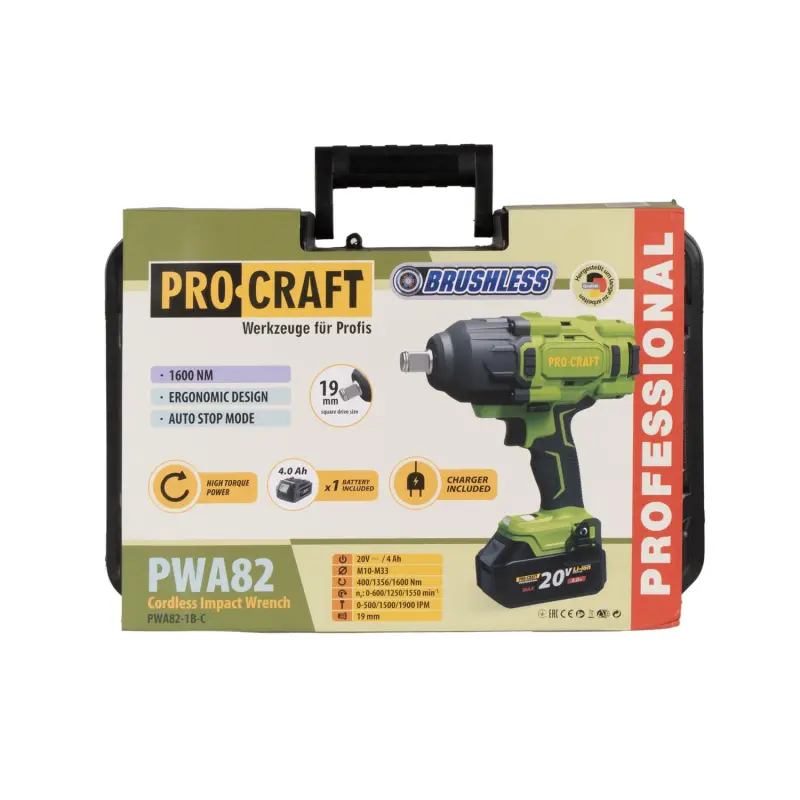 Aku rázový uťahovák Procraft PWA82 1b | PWA82-1b-c