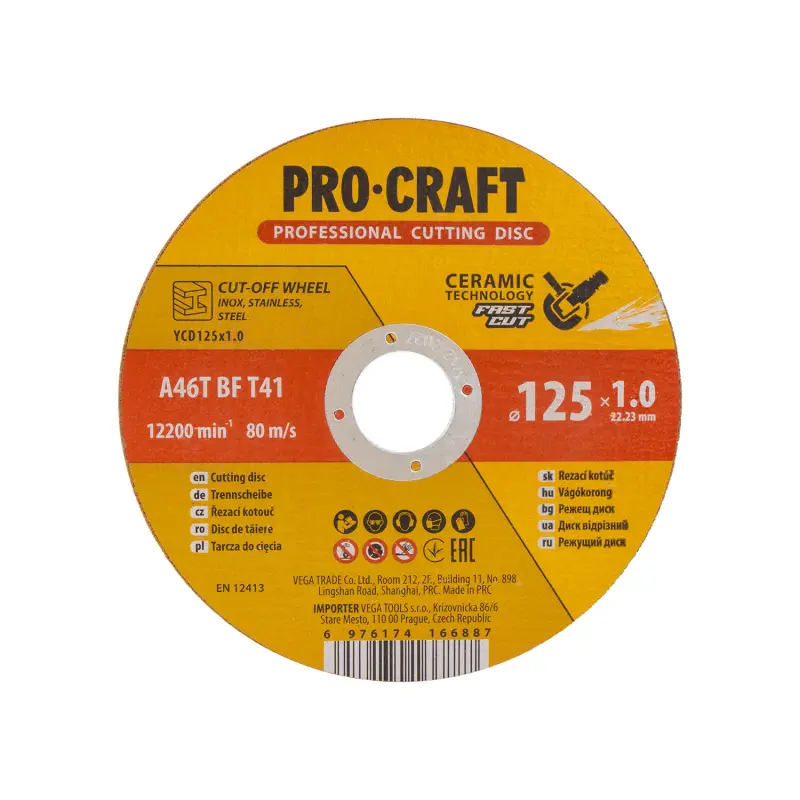 Keramický rezný kotúč Procraft YСD125x1.0 | YCD125x1.0