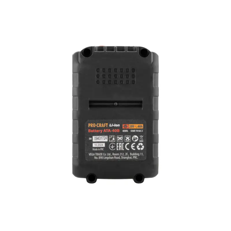 Batéria akumulátorová 20V Li-ion, 4000mAh Procraft 20/4 ATA-40B | 20/4 ATA-40B