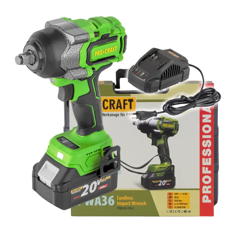 Aku rázový uťahovák Procraft PWA36 1B | PWA36-1B-C