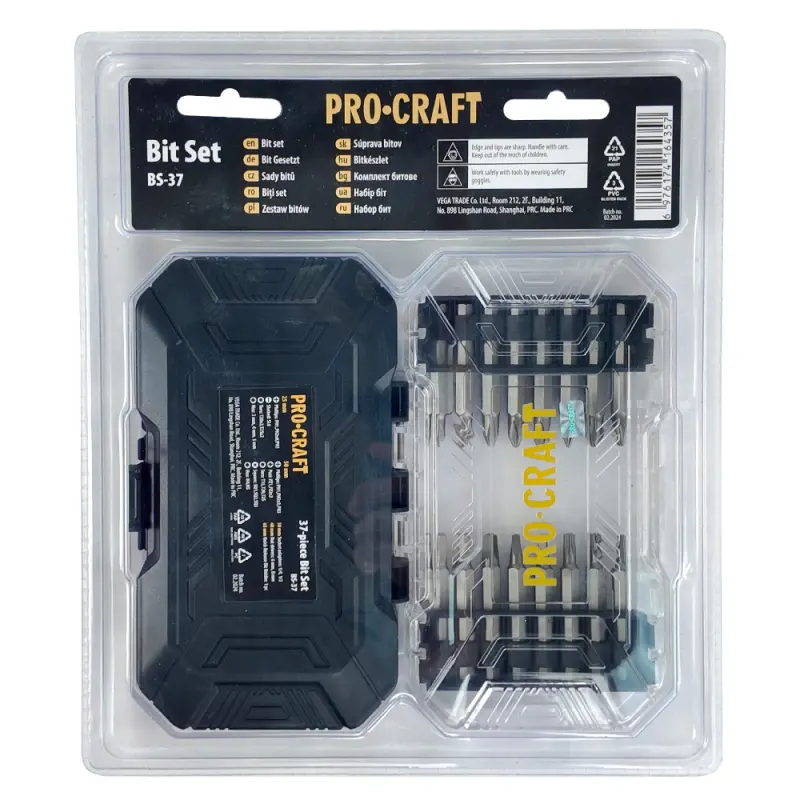 Aku vŕtací skrutkovač Procraft PA18LiH so sadou bitov BS-37 | SPA18LiH-1B-C/BS-37
