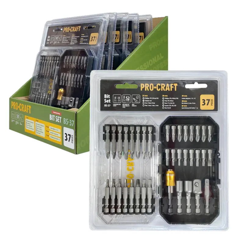 Aku vŕtací skrutkovač Procraft PA18LiH so sadou bitov BS-37 | SPA18LiH-1B-C/BS-37