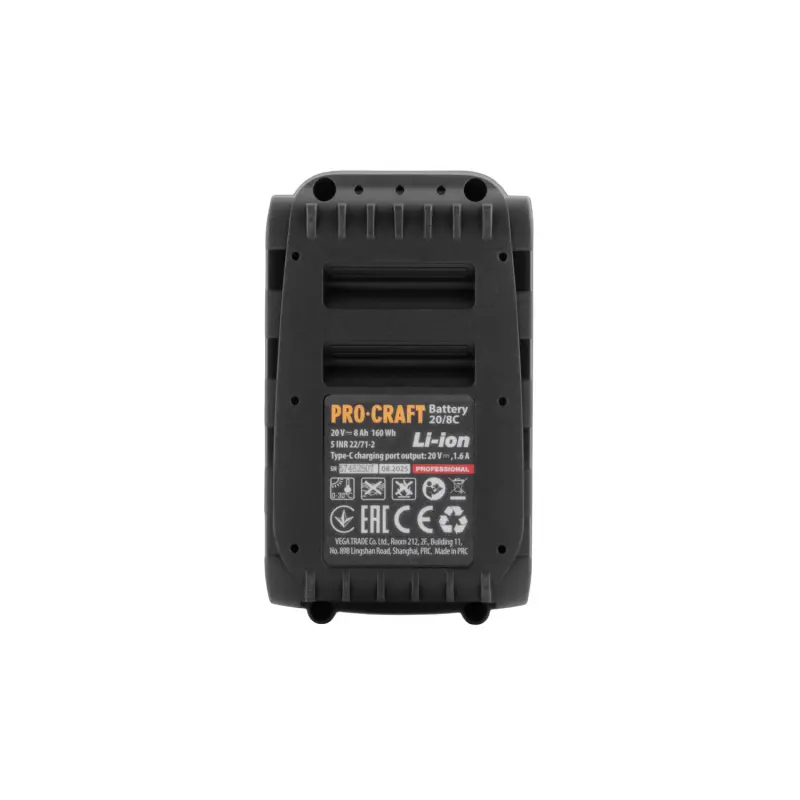 Batéria akumulátorová 20V Li-ion, 8000mAh USB Type C Procraft 20/8C | 20/8C