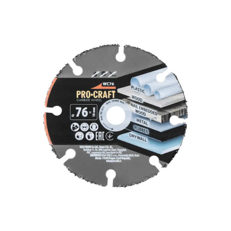 Rezný, karbidový kotúč Procraft WC76 | WC76