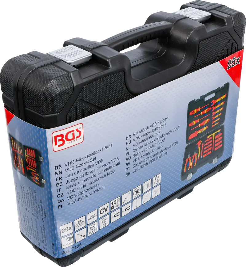 VDE sada nářadí 3/8" BGS 7136 - 25 ks (BGS107136)