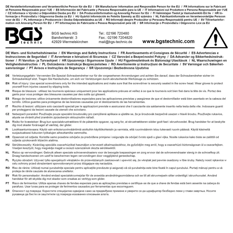 BGS 4881 Presné skrutkovače SL, PH a T-profil. Súprava 7 dielov