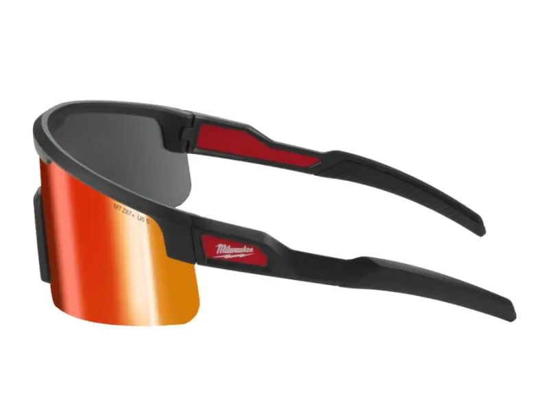 Velkoformátové ochranné brýle Milwaukee, zrcadlové oranžové, odolné proti poškrábání, 1 ks, 4932500723