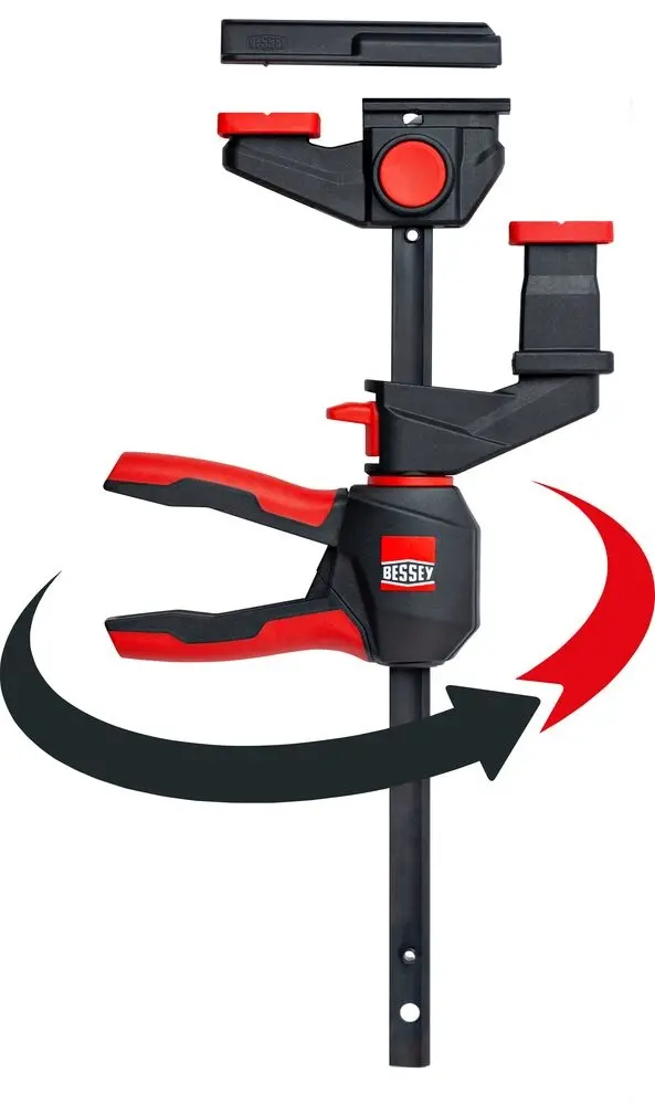 Jednoruční stolní svěrky Bessey EZR360-15SET s otočnou rukojetí pro vodicí lišty EZR360 (150 mm) - 2 ks (BESEZR360-15SET)