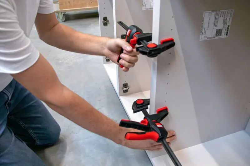 Jednoruční stolní svěrky Bessey EZR360-15SET s otočnou rukojetí pro vodicí lišty EZR360 (150 mm) - 2 ks (BESEZR360-15SET)