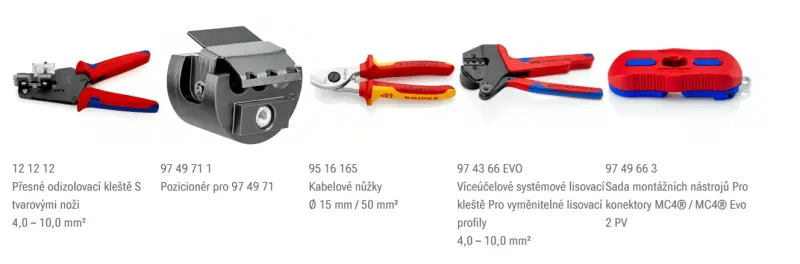 Kufřík Knipex 97 91 04 V03 s nářadím pro fotovoltaiku PV MC4/MC4 EVO 2 (K 97 91 04 V03)