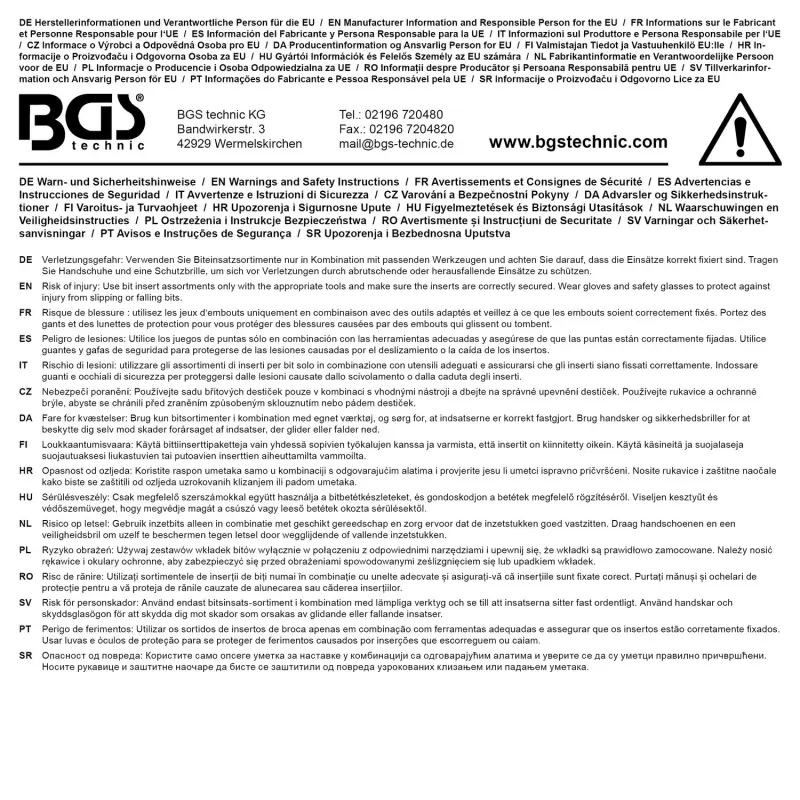 BGS 5135 Nástrčné hlavice a bity E-profil / T-profil