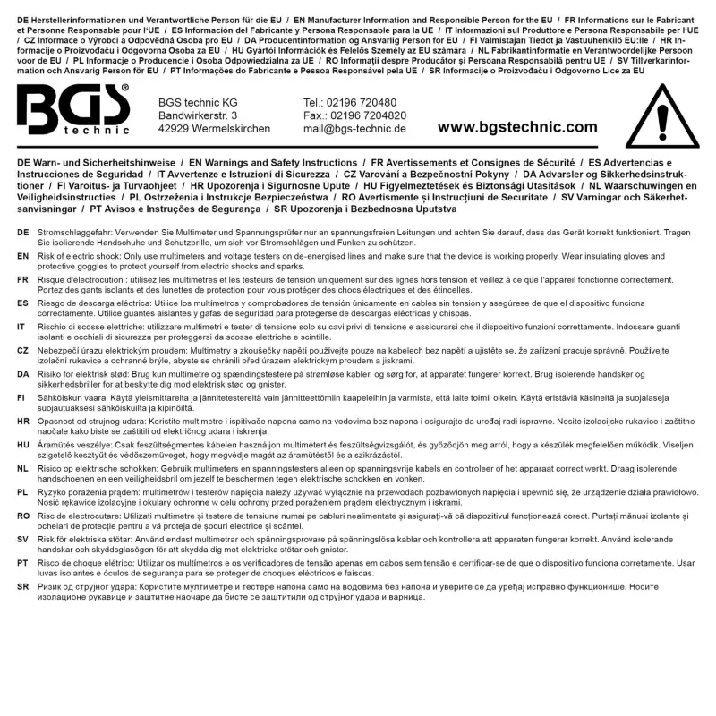 BGS 74693 Skúšačka napätia 150 mm pre 125 - 250 V