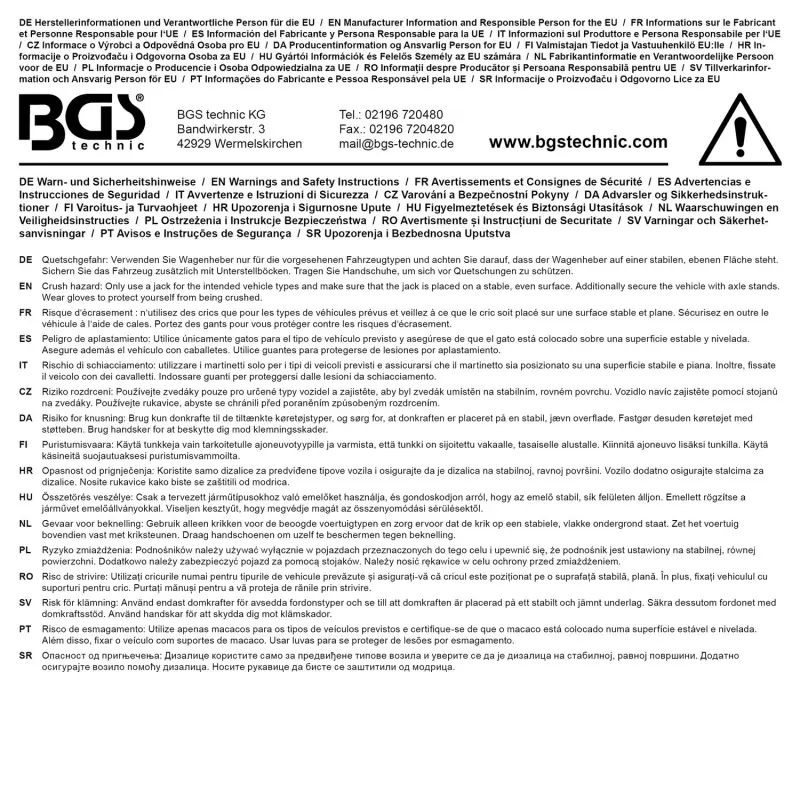 BGS 7875 Hydraulický pojazdný zdvihák 2 t / 3 t