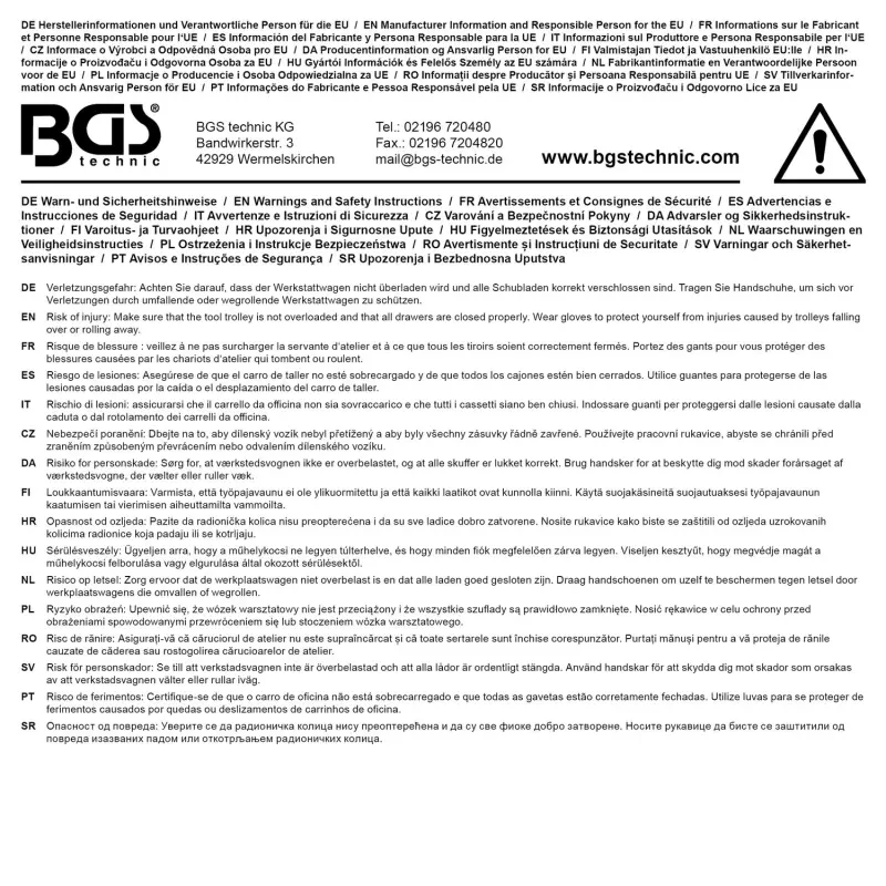 BGS 6067 Dielenský vozík - 7 zásuviek. 286 dielov