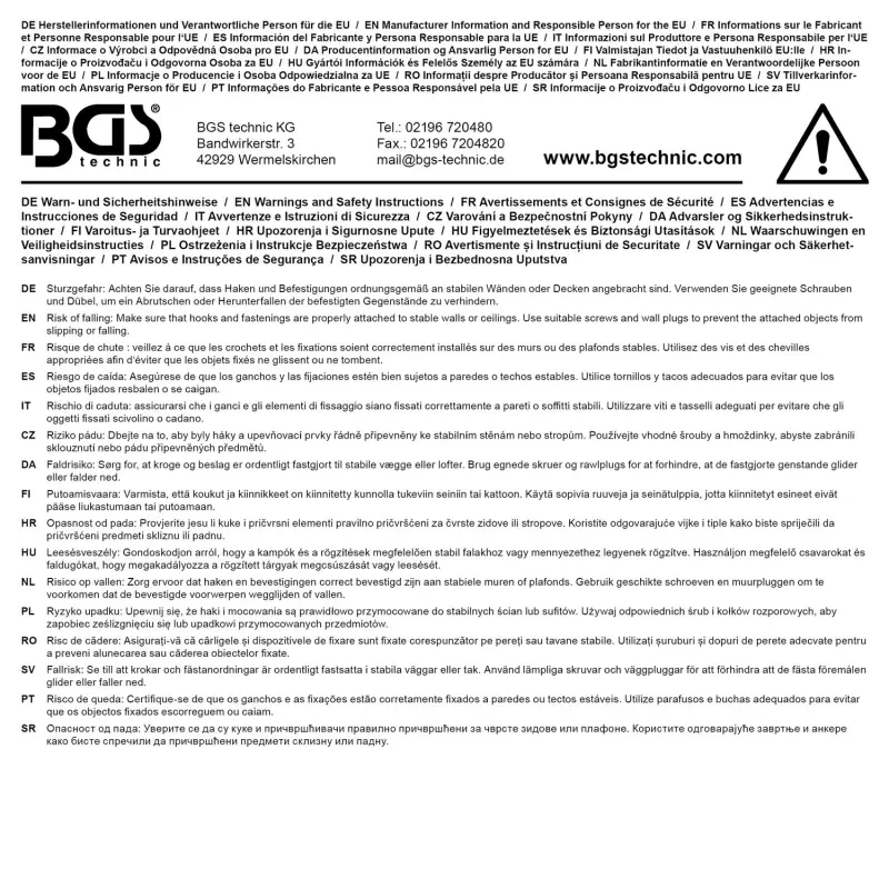 Kraftmann 88323 Závesné háky S veľ. 75 mm - 5 dielov