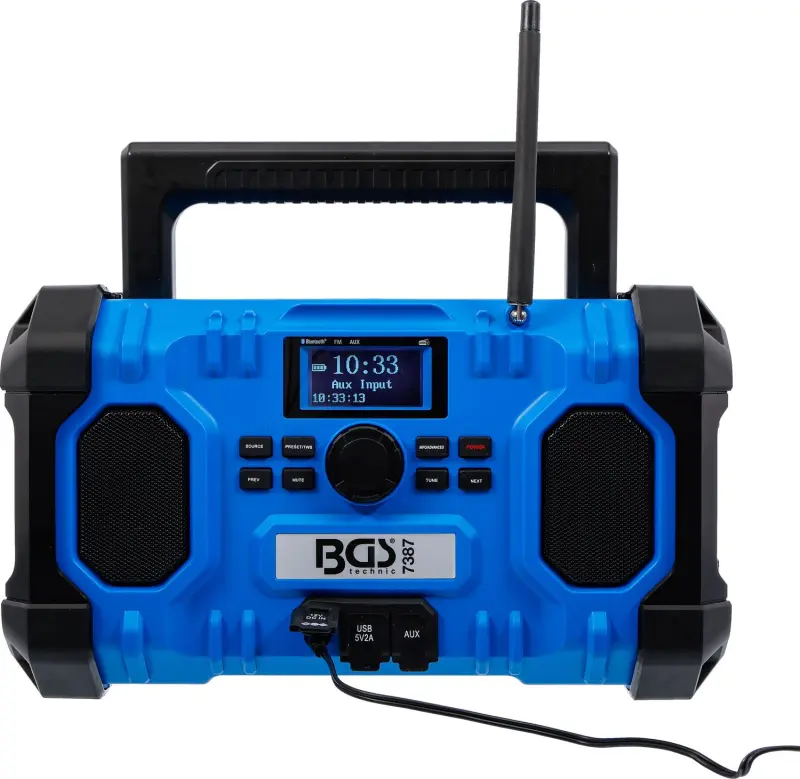 BGS 7387 Aku DAB rádio, hybridné 18 V a 230 V. Bez akumulátora