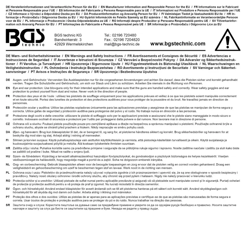 BGS 7196 Pneumatická ofukovacia pištoľ, extra dlhá s Venturiho tryskou