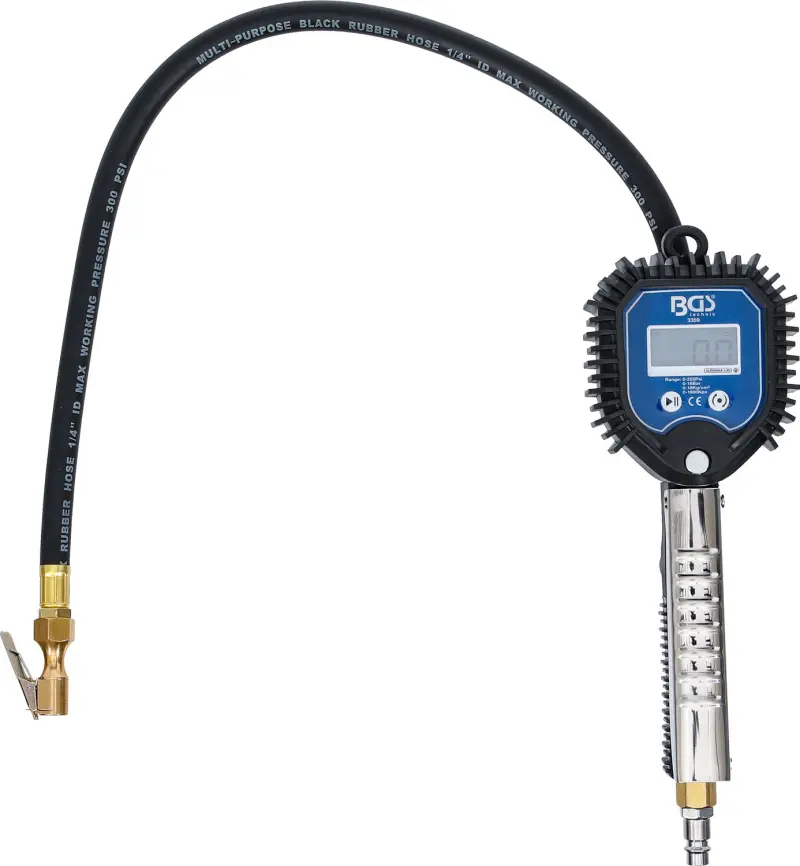 BGS 3359 Pneumatický manometer na hustenie pneumatík | digitálna | 0 - 16 barov